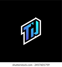 TU initial gradient blue gaming concept ideas for esport team, twitch and streamer