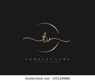 TU initial handwriting logo template vector