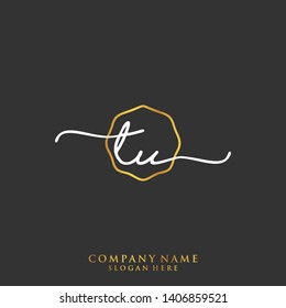 TU Initial handwriting logo template