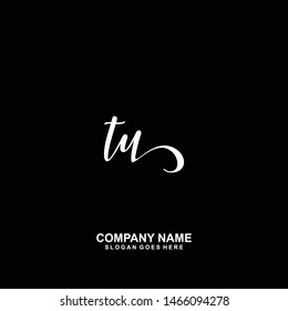 TU Initial handwriting logo vector