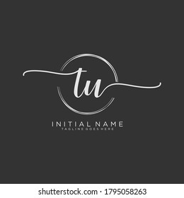 TU Initial handwriting logo vector