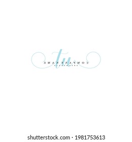 TU Initial handwriting logo vector illustration