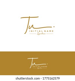 TU Initial letter handwriting and signature logo.