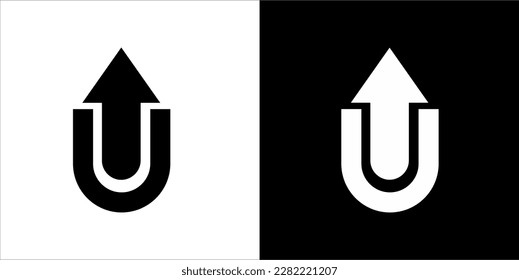 TU initial letter logotype icon logo vector elegant. creative UT. UT Errow logo. UT Design with black and white background.