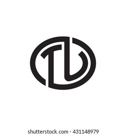 TU initial letters looping linked ellipse monogram logo