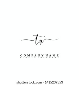 TU Initial luxury handwriting logo vector