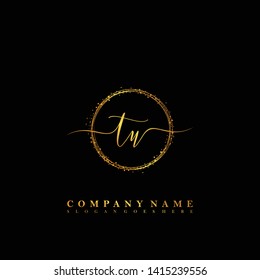 TU Initial luxury handwriting logo vector