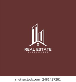 TU initial monogram building and roof logo for real estate