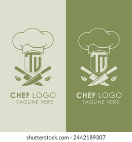 TU initial monogram for chef cooking logo with creative style design.	
