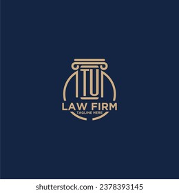 TU initial monogram for law firm with creative circle line