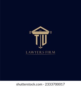 TU initial monogram lawfirm logo with pillar design