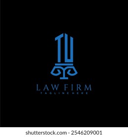 TU initial monogram for lawfirm logo with sword