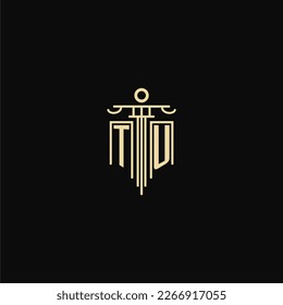 TU initial monogram for lawyers logo with pillar design ideas