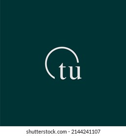 TU initial monogram logo with circle style design