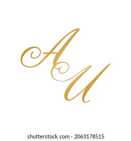 TU initial monogram logo handwriting