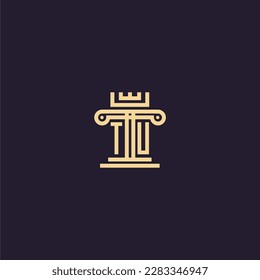 TU initial monogram logo for lawfirm with pillar  crown image design