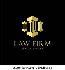 TU initial monogram logo for lawfirm with pillar design