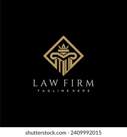 TU initial monogram logo for lawfirm with pillar in creative square design