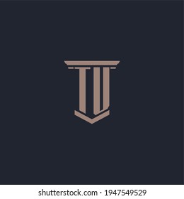 TU initial monogram logo with pillar style design