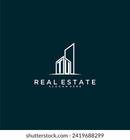 TU initial monogram logo real estate with building style design vector