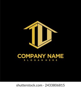 TU initial monogram logo for real estate with creative building style design