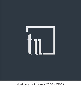 TU initial monogram logo with rectangle style dsign