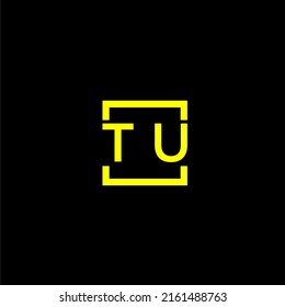 TU initial monogram logo with square style design