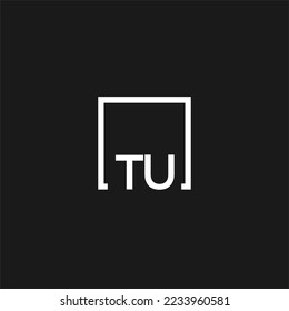 TU initial monogram logo with square style design