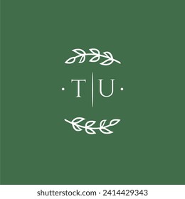 TU initial monogram wedding with creative design