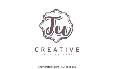 TU Initials, handwriting logo vector