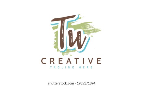 TU Initials, handwriting logo vector