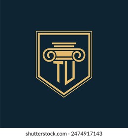 TU Initials Law Firm Logo Lawyer logo with creative law element