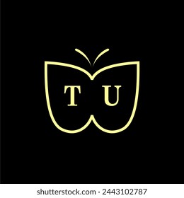 TU Initials Luxury Butterfly logo Vector illustration