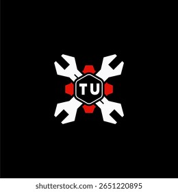 TU Iniciais Vektor Stok Otomotif Logo Design
