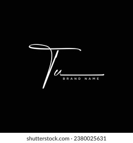 TU letter beauty handwriting vector logo. 