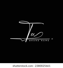 TU letter beauty handwriting vector logo. 