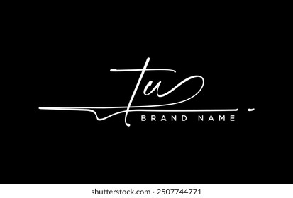 TU letter beauty handwriting vector logo. 