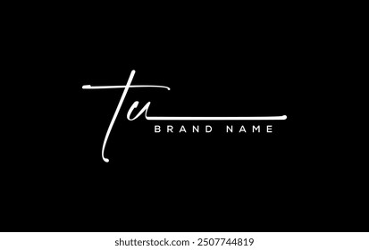 TU letter beauty handwriting vector logo. 