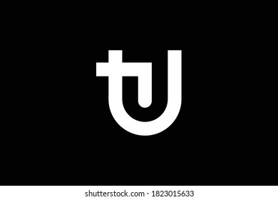 TU letter logo design on luxury background. UT monogram initials letter logo concept. TU icon design. UT elegant and Professional white color letter icon design on black background. T U UT TU