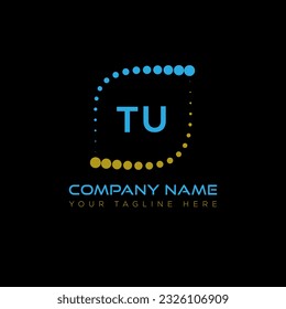 TU letter logo design on black background. TU creative initials letter logo concept. TU unique design.
