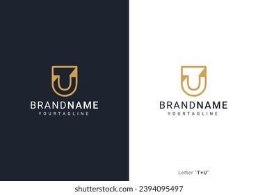 TU letter logo design. UT or UT monogram initials letter logo concept. TU icon design Vector.