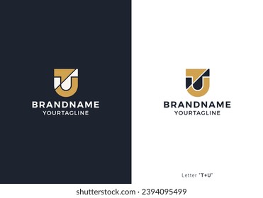 TU letter logo design. UT or UT monogram initials letter logo concept. TU icon design Vector.