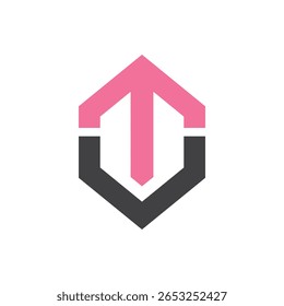 Logotipo com letra TU em forma de hexágono