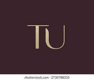 TU letter logo icon design. Classic style luxury initials monogram.