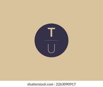 TU letter modern elegant logo design vector images