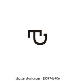 tu letter. tj letter vector logo design