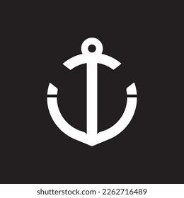 TU Letters Anchor icon logo vector design