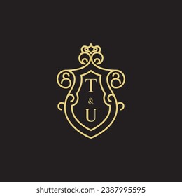 TU line vintage initial logo in high quality professional design that will print well across any print media