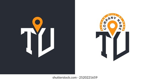 TU Location Logo Bundle. Letter TU Logo Dual Vector Icons for Recruitment and Navigation