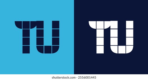 TU logo design with tile shape. Minimalist and modern vector illustration design suitable for business or brand